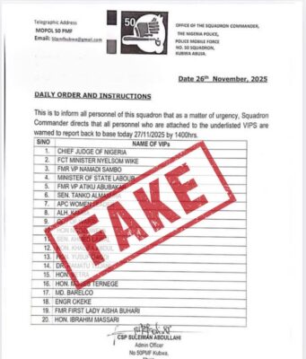 Clarification On Viral Fake Document Regarding Withdrawal Of Police Officers From VIP Duties